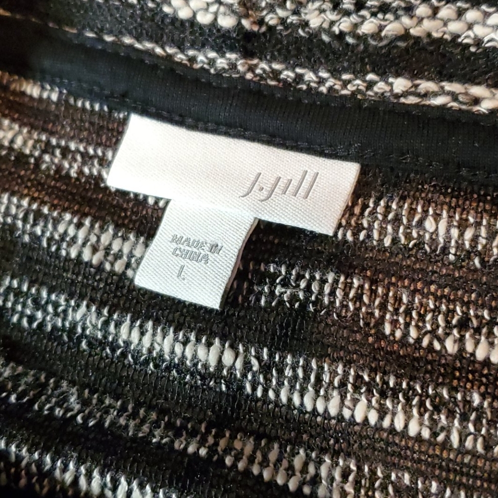 J. Jill Black & White Cowl Neck Tunic Sweater - Picture 5 of 9